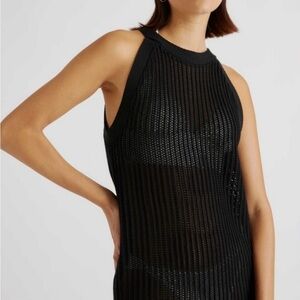 Tahari Black Mesh Knit Tank